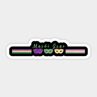 Mardi Gras Striped Sticker